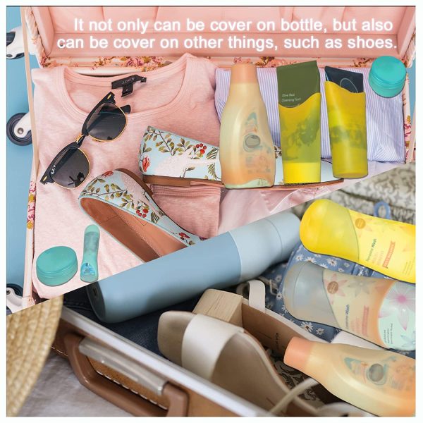8 Pack Silicone Bottle Covers, Travel Essentials for Women Men, Travel Size Toil... - Image 3