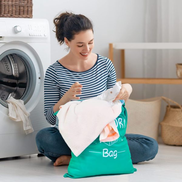 2 Pcs Large Travel Laundry Bag Waterproof Wet Dry Bag Washable Dirty Clothes Dra... - Image 4