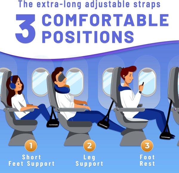 Airplane Foot Hammock (Memory Foam), Perfect Airplane Footrest to Relax Your Fee... - Image 3