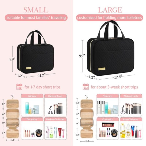 HOTOR Travel Toiletry Bag w/Hanging Hook - Spacious Toiletry Bag Essentials for ... - Image 4