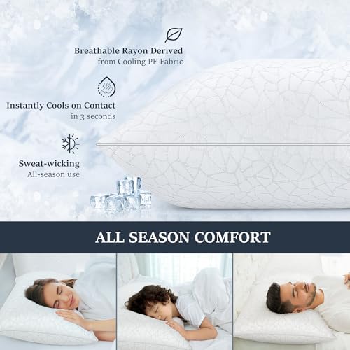 COZSINOOR Queen Size Cooling Bed Pillows - Premium Down Alternative Pillows Set ... - Image 4