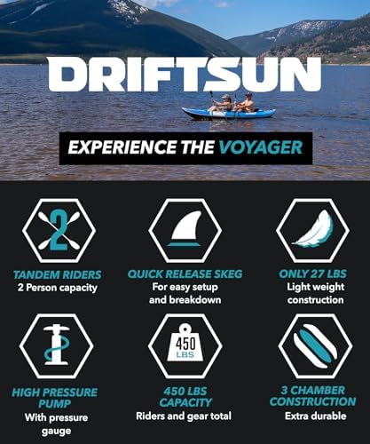 Driftsun Voyager Inflatable Kayak 2 Person Tandem, Foldable Kayaks for Adults In... - Image 4
