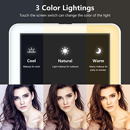 Rechargeable Makeup Mirror for Travel, Vanity Mirror with 80LEDs, 3 Color Light,... - Image 3