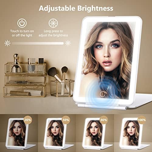 Rechargeable Makeup Mirror for Travel, Vanity Mirror with 80LEDs, 3 Color Light,... - Image 4