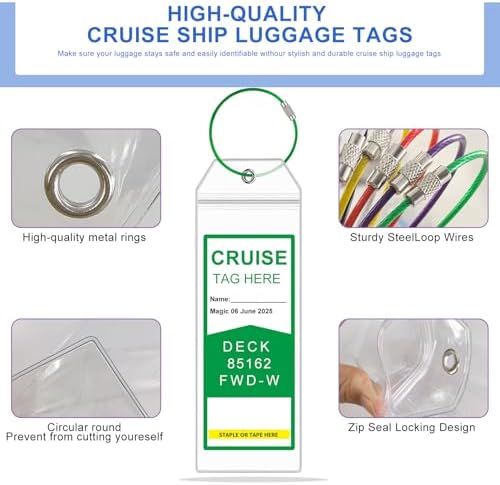 Mziart Cruise Luggage Tag Holder for Royal Caribbean & Celebrity, 6 Pack Waterpr... - Image 5