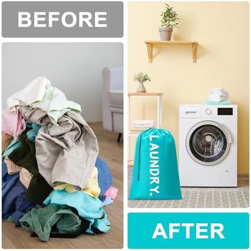 2 Pack XL Travel Laundry Bag, Machine Washable Dirty Clothes Organizer with Draw... - Image 9